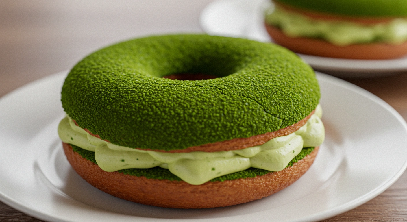 Fluffy Donuts with Velvety Matcha Cream - tertiary view